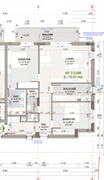 Vanzare apartament 3 camere+garaj in Bolhanci,bloc nou finalizat