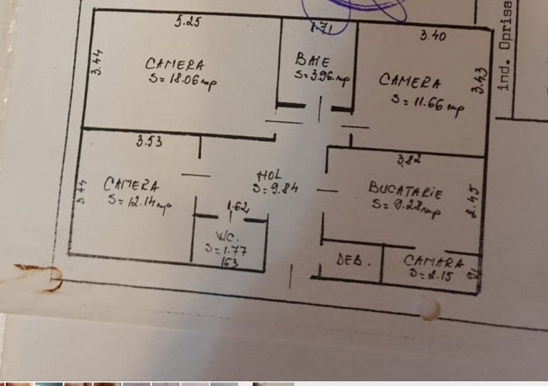 Apartament 3 camere de vanzare,in Turda zona Micro 3,str Zambilelor