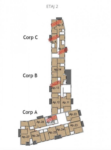 Comision 0! Apartament 2 camere bloc noustr Razoare zona Vivo