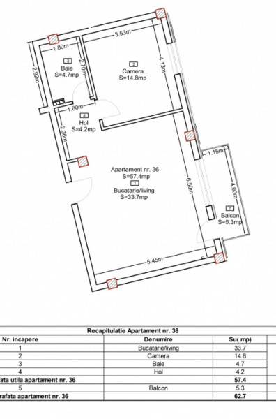 Comision 0! Apartament 2 cam bloc nou ,57 mp+balcon,zona VIVO str Razoare